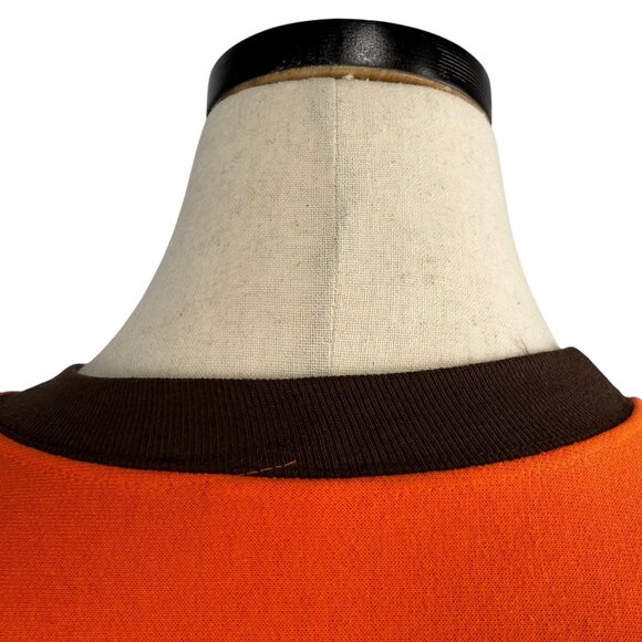 Cleveland Browns Vintage 80s Sweatshirt L Garan Inc. Brown & Orange Rare - Picture 9 of 10